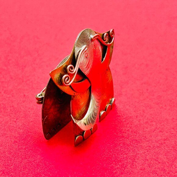 Vintage Tri Tone/Tri Metal Elephant Brooch - Picture 5 of 12